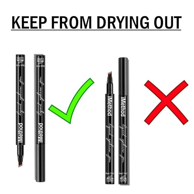 iMethod Eyebrow Pen - iMethod Eyebrow Pencil with a Micro-Fork Tip Applicator Creates Natural Looking Brows Effortlessly and Stays on All Day, Black/Brown