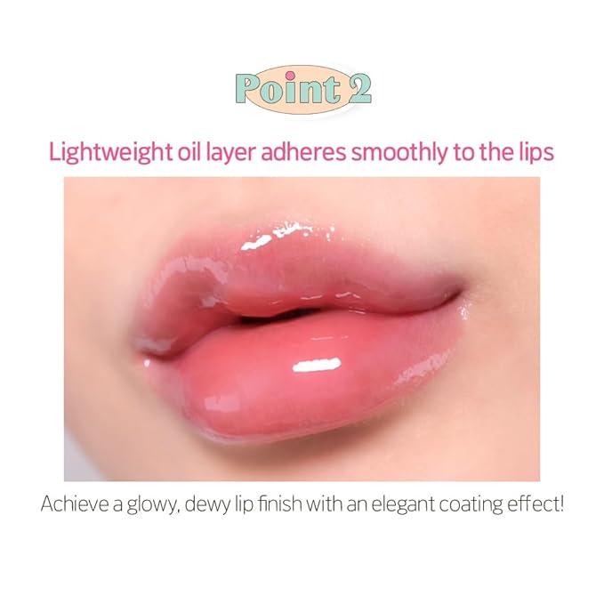 ETUDE Over Glowy Lip Gloss #2 Cotton Candy | Non-Sticky Vegan Lip Tint | Moisturized & Long-lasting Lip Gloss | Daily Tint for Dry Lips, Korean Makeup, K-beauty, Perfect for Gift