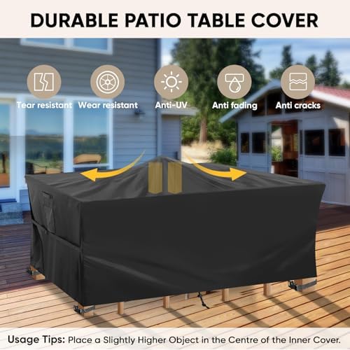 BALEINE Patio Furniture Covers Waterproof, Heavy Duty Outdoor Table Cover - Image 3