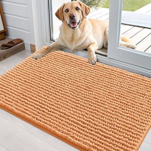 OLANLY Dog Door Mat for Muddy Paws 36x24, Extra Absorbent Chenille Mud Mat by OLANLY