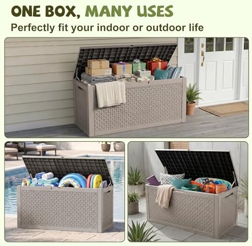 180 Gallon Outdoor Storage Box, Deck Box Waterproof, Toy Storage Bin - Image 2