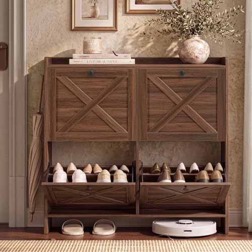 VASAGLE Narrow Shoe Storage Cabinet Organizer by VASAGLEbySONGMICSHOME