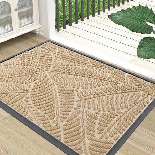 Colorxy Waterproof Front Doormat, Sturdy Natural Rubber Door Mat by Colorxy