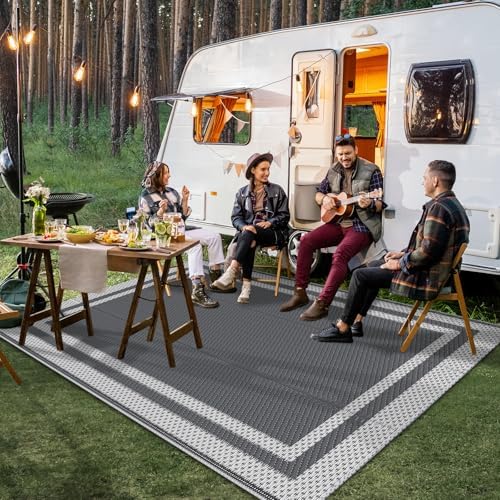 HappyTrends Outdoor Rug Portable Plastic Straw Camping Rugs - Image 3