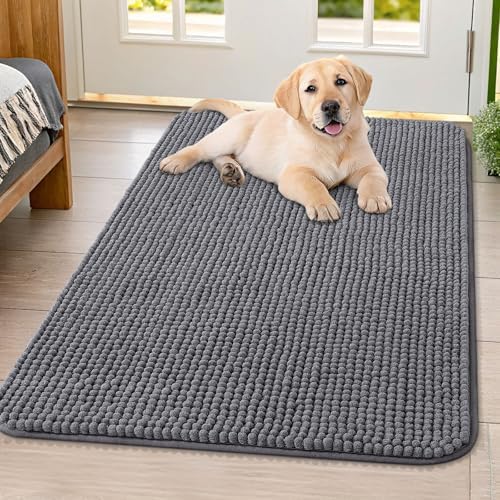 Smiry Dog Door Mat for Muddy Paws 40x32, Absorbent Low-Profile Doormats by Smiry