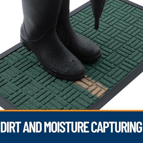 OLANLY Front Door Mat Outside Entrance 59x34, Heavy-Duty Rubber Doormat - Image 2