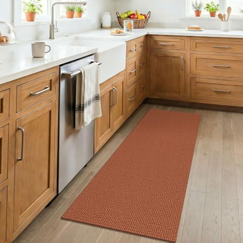 KOZYFLY Orange 2x4 Entry Runner Rug, Small Washable Runners - Image 2