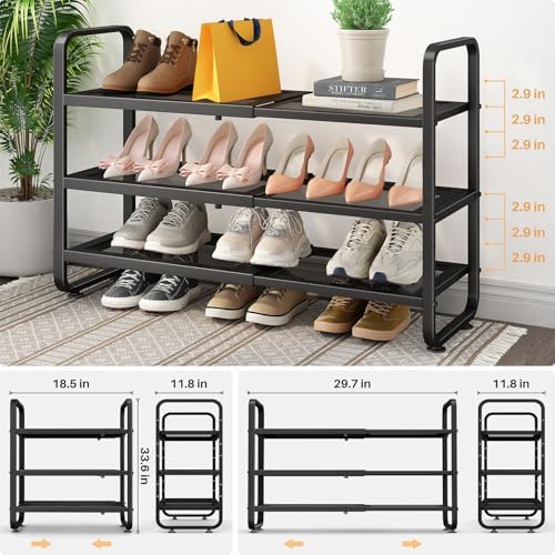 Expandable Metal Shoe Rack for Closet, Entryway & Garage - Image 3