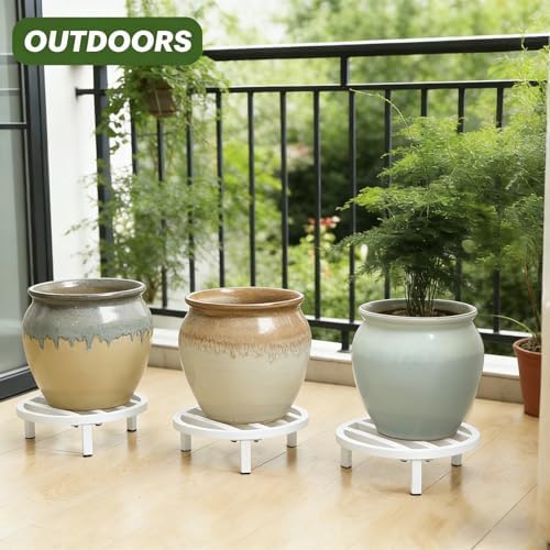 3 Pack 12 Inch Metal Plant Stands Outdoor Indoor Pot Riser - Image 6