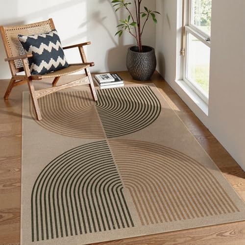 Lahome Modern Rainbow Easy Jute Office Rug, 4x6 Machine Washable Area Rugs by Lahome