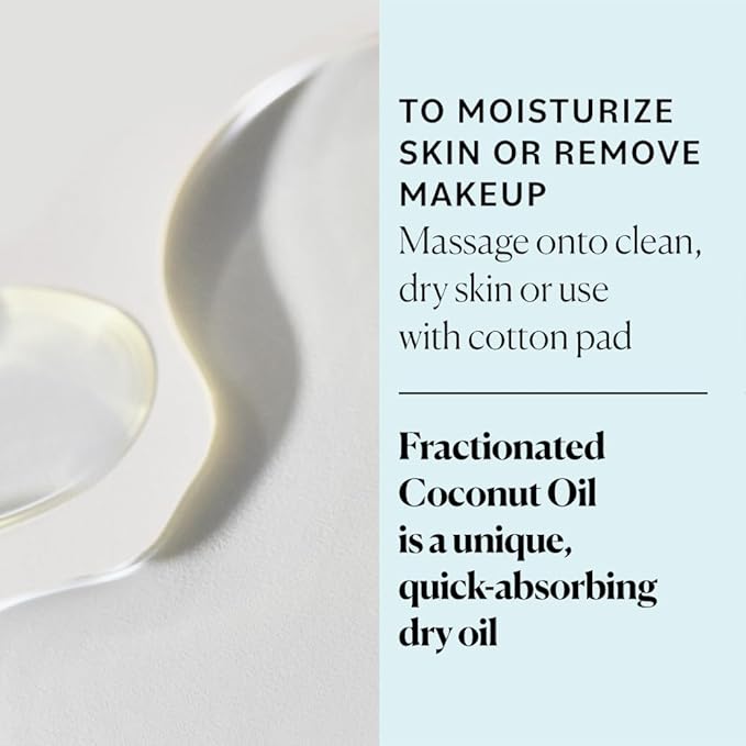 Sky Organics Fractionated Coconut Oil, Hydrating Dry Oil for Moisture, Massage and Makeup Removal, Suitable for All Skin Types, 100% Pure and Cold Pressed Multipurpose Body and Face Oil, 8 fl. Oz