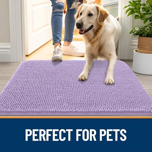 OLANLY Dog Door Mat for Muddy Paws 59x35, Super Absorbent Chenille Mud Mat - Image 6
