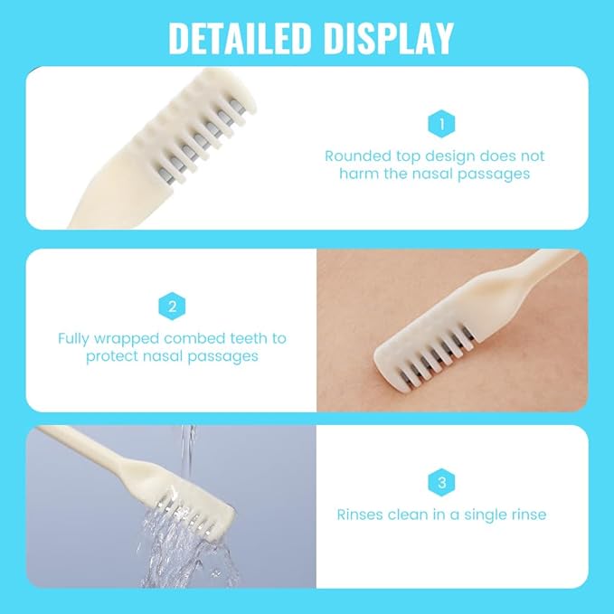 Nasal Hair Cutter, 2025 Upgraded Double Sided Noses Hairs Knife, 360° Rotating Portable Manual Nose Hair Trimmer, Noses Hairs Remover for Women Men Travel Essentials (Pink, 12 Pcs)