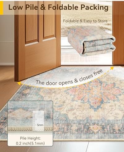 RELEANY Washable Area Rug, Square 4'x4' - Image 3