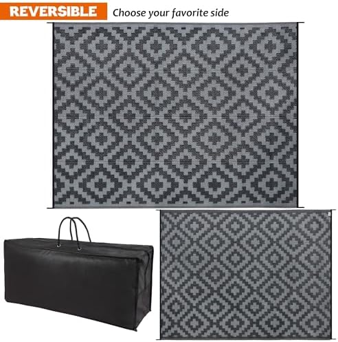 SAND MINE Waterproof Outdoor Rug 9x12 ft, Plastic Reversible Rug, Modern Area - Image 3