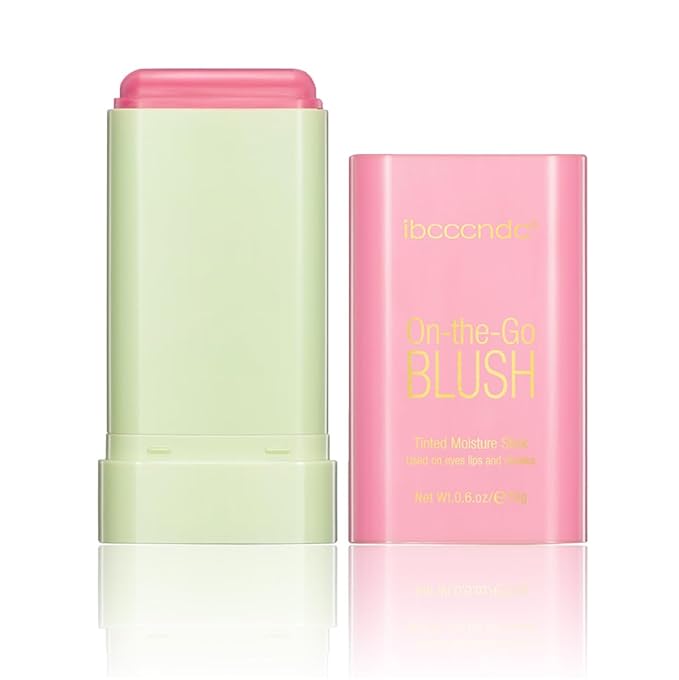 Multi-Use Makeup Blush Stick, Tinted Solid Moisturizer On-the-Go Blush, Multi-use Cream Blush Stick for Cheek & Eyes & Lips, Waterproof Natural Nude Makeup for All Skin (1# Shy Pink)