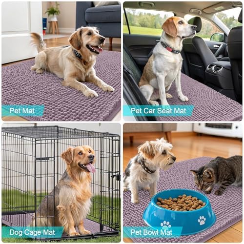 OLANLY Dog Door Mat for Muddy Paws 54x32, Super Absorbent Chenille Mud Mat - Image 7