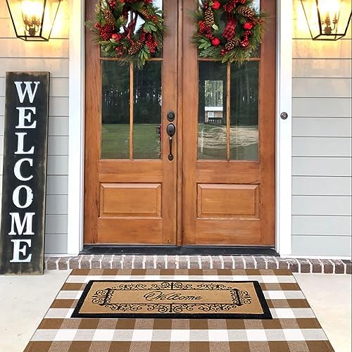 Bottalive Buffalo Plaid Outdoor Rugs, Layering Rug - Image 2