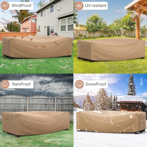 Mrrihand Outdoor Patio Furniture Covers Waterproof 74"Lx47"Wx28"H Brown - Image 6