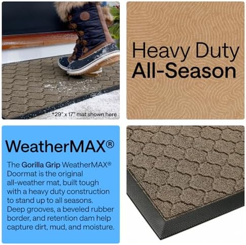 GORILLA GRIP WeatherMAX Door Mat, Indoor Outdoor - Image 3