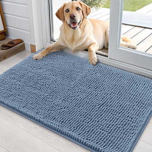 OLANLY Dog Door Mat for Muddy Paws 35x24, Super Absorbent Chenille Mud Mat by OLANLY