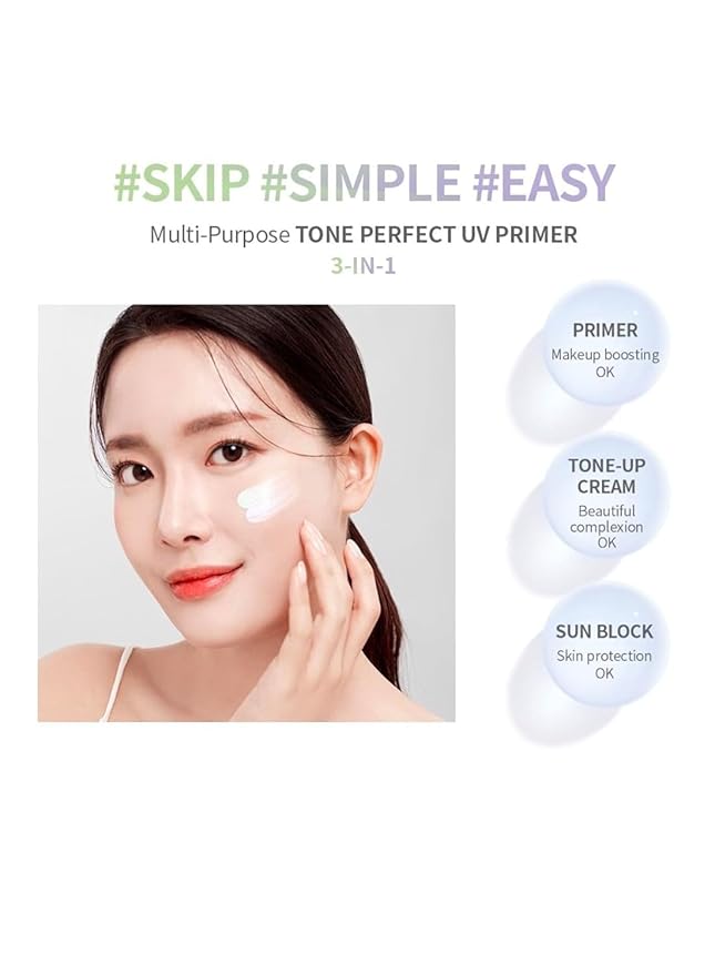 Korean Face Primer 30ml - Korean Makeup & Skincare Lightweight Corrector Base SPF40 PURPLE - Reduces Dullness, Moisturizes for Red, Sensitive Skin witj Aloe (Primer - Purple Tinted)