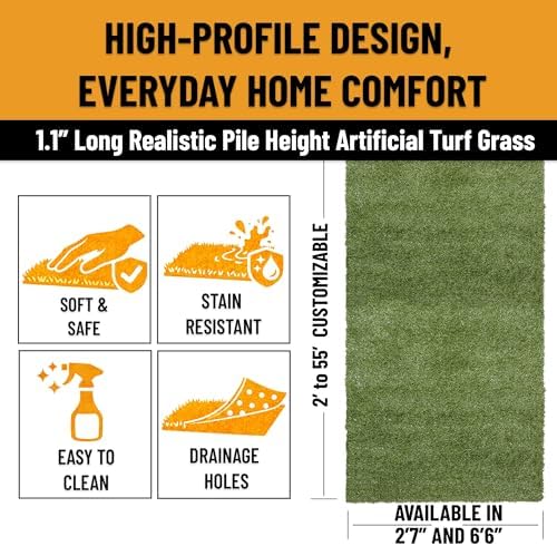 Ottomanson Artificial Turf Mat Natural 31" x 4' - Image 6