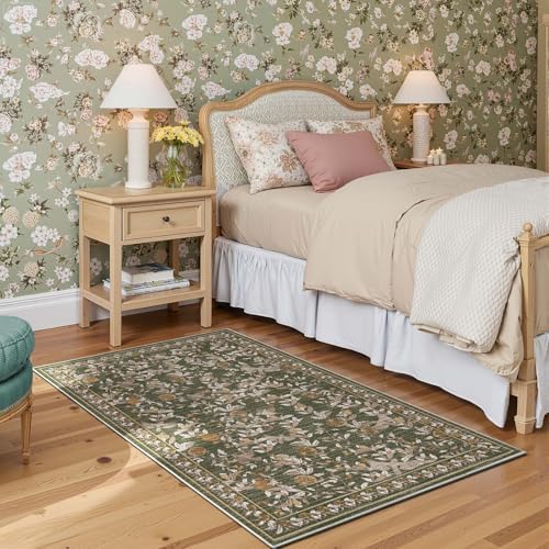 jinchan 3x5 Floral Vintage Washable Entrance Area Rug - Image 6