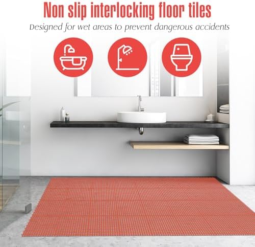 Tinideya 50 Pcs Drainage Mats 11.8'' x 11.8'' Modular Interlocking Floor - Image 4