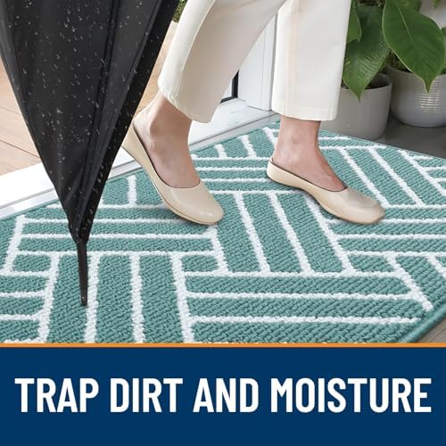 OLANLY Indoor Door Mat 36x24, Low-Profile Doormat, Sage Green - Image 2