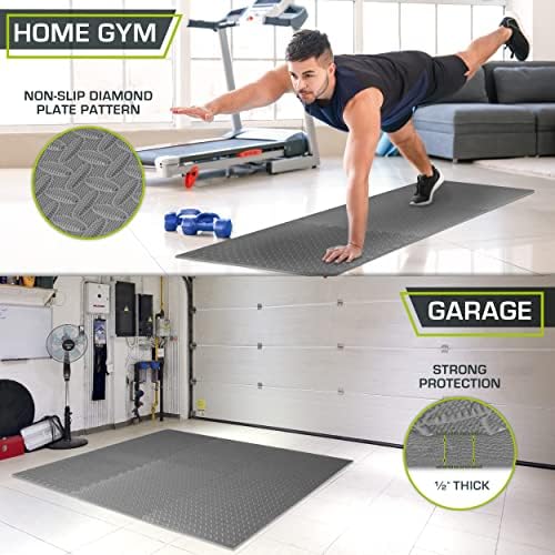 ProsourceFit Exercise Puzzle Mat ½-inch, EVA Interlocking Foam Floor Tiles - Image 3