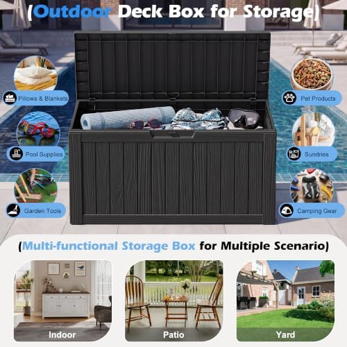 Outdoor Storage Box Waterproof, 82 Gallon Deck Box - Image 4