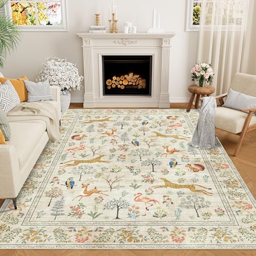 DUKINO 5x7 Area Rugs, Washable Animal Rug by DUKINO