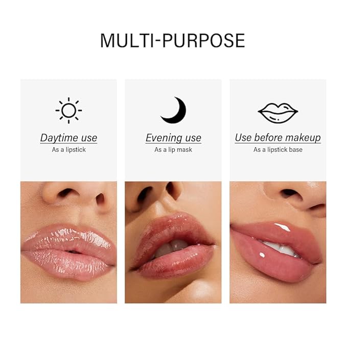 Glow Lip Balm,Moisturizing Lip Balm for Dry Cracked Lips,Hydrating Lip Balm with Glossy Finish,Moisturizers & Treats Lips Nourishing Lip Care Lip Repair Gel Peptide Lip Treatment (03# Salted caramel)