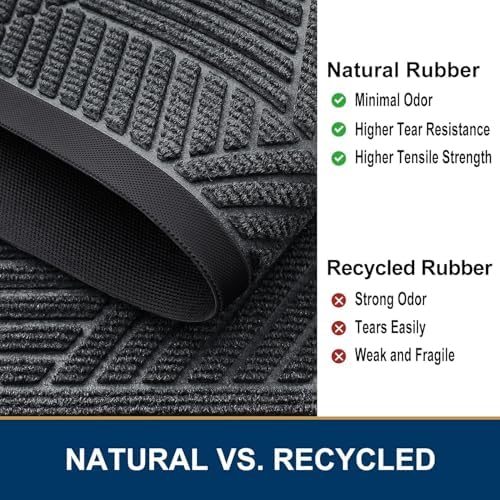 Smiry Half Circle Front Door Mat Outside Entrance, Rubber Doormat - Image 5