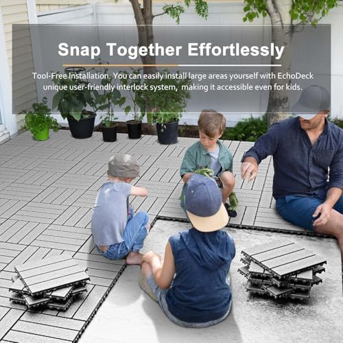 EchoDeck Interlocking Deck Tiles, 54 Pack Patio Tiles Outdoor Interlocking All - Image 2