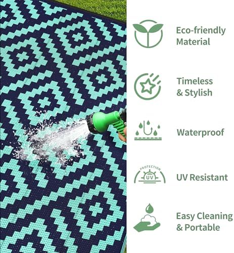 GENIMO Outdoor Rug, Waterproof Plastic Rugs - Image 6