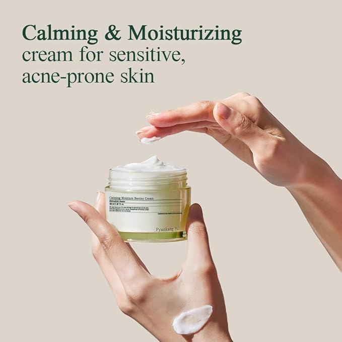 Pyunkang Yul PKY Calming Moisture Barrier Cream Instantly Soothes Sensitive Skin, Hyaluronic Acid & Ceramide for Hydration, Vegan, Korean Skincare (3.38 Fl. Oz, 100ml)