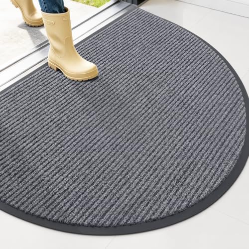 OLANLY Half Circle Front Door Mat 40x32, Waterproof Heavy-Duty Doormat by OLANLY