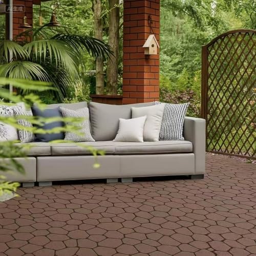 Stone Texture 44 PCS Patio Deck Tiles, 12 x 12in, Waterproof Interlocking Floor - Image 5