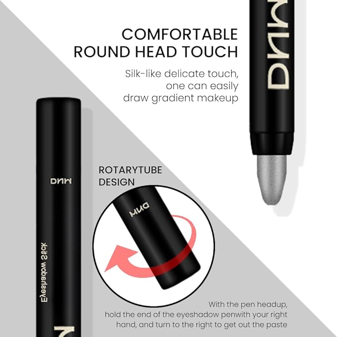 Kaely 2Pcs Cream Eyeshadow Stick Set for Eyes,Pearl White & Mocha Beige Shimmer Pen,Eye Brightener Halloween Makeup,sombras para ojos,Smooth Eye Shadow Highlighter Crayon Pencil Waterproof,01+14