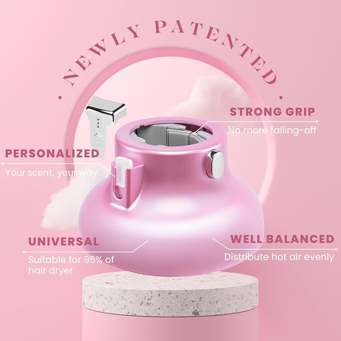 Universal Hair Diffuser “Super Sturdy” 1.7 Inch to 2.6 Inch for Natural Curly and Wavy Hair, Hair Dryer Attachment (Pink 2 Aroma Upgrade)