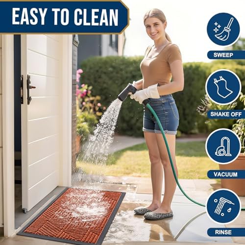 Smiry Front Door Mat Outside Entrance, Low Profile Rubber Doormat - Image 6