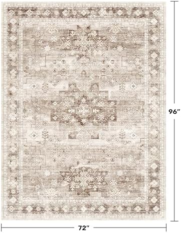 Washable Boho 6x8 Area Rug for Living Room - Image 2
