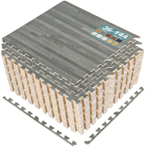 Sorbus Interlocking Wood Grain Foam Floor Tiles by Sorbus