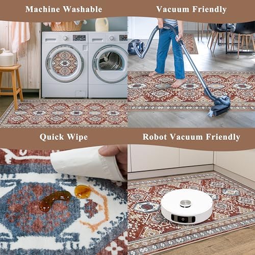 Washable Non-Slip Kitchen Rugs Set of 3 – Boho Soft Mats and Runner - Image 7
