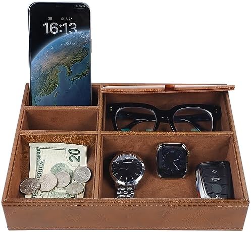 Zcaukya Men's Valet Tray, 5 Compartments by Zcaukya%7CBringYouHappyTime