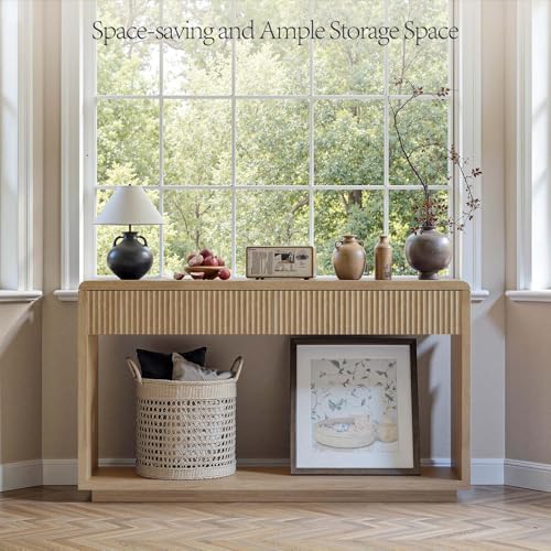 Evermagin 59'' Oak Console Table - Image 5