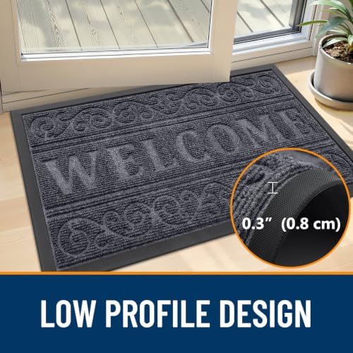 OLANLY Welcome Door Mat Indoor Outdoor 29.5x17, Heavy-Duty Rubber Doormat - Image 6