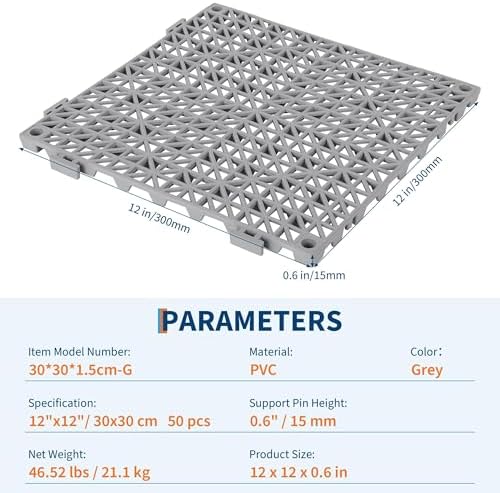 Interlocking Floor Tiles 50 Pack 12"X12" Waterproof Modular Cushion Mats - Image 2